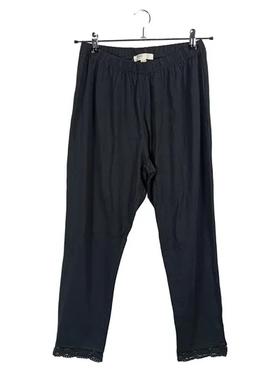 Pure by Ulla Popken Jogginghose Damen Baumwolle Spitze Schwarz Gr. 46 3XL
