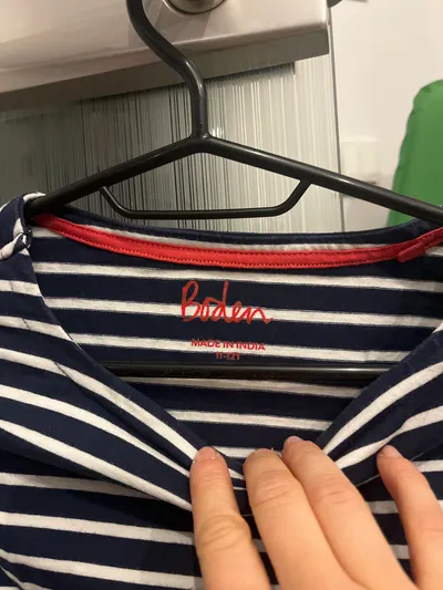 Boden Mädchen Langarmshirt Gr. 152 Blau Weiß Gestreift Maritim Baumwolle