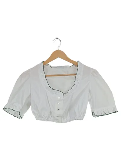 Alphorn Trachtenbluse Damen Gr. 36 Weiß Dirndlbluse Rüschen
