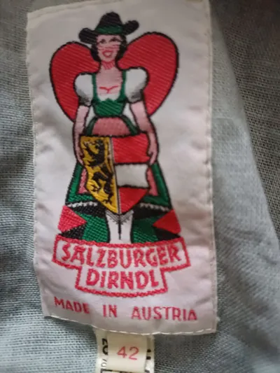 Salzburger Dirndl Faltenrock Trachtenrock Gr. 42/XL Oliv Punkte