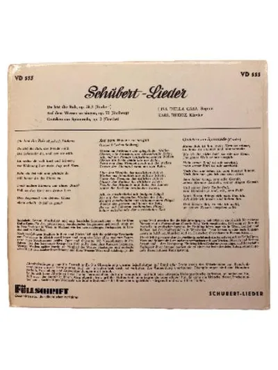 Schubert-Lieder Lisa della Casa Decca YD 555 Vinyl Single Klassik