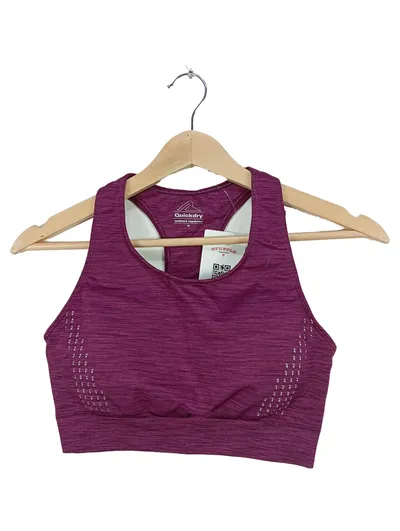 Damen Sport BH Meliert Lila Gr. M Sportlich Polyester Elasthan Lochmuster