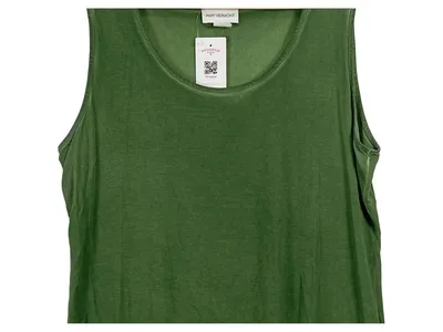 Amy Vermont Damen Top ärmellos Viskose Basic Grün Gr. 48
