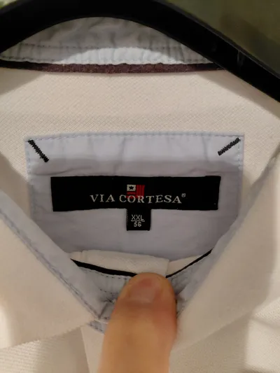 Via Cortesa Poloshirt Herren XXL/56 Weiß Kurzarm Baumwolle Classic