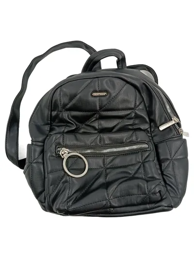 David Jones Damen Rucksack Schwarz Gesteppt Urban Style Mini Backpack