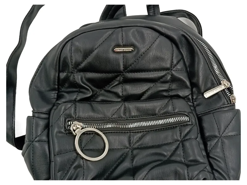 David Jones Damen Rucksack Schwarz Gesteppt Urban Style Mini Backpack 4