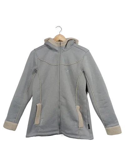 Jack Wolfskin Kinder Fleecejacke Gr. 176 Grau Meliert Outdoor Kapuze