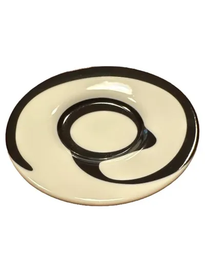 Könitz Untertasse Porzellan Schwarz-Weiß Spirale Design Modern