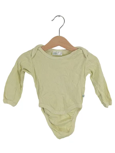 Identic Nature Baby Body Langarm Rippstrick Grün Gr. 74 Baumwolle
