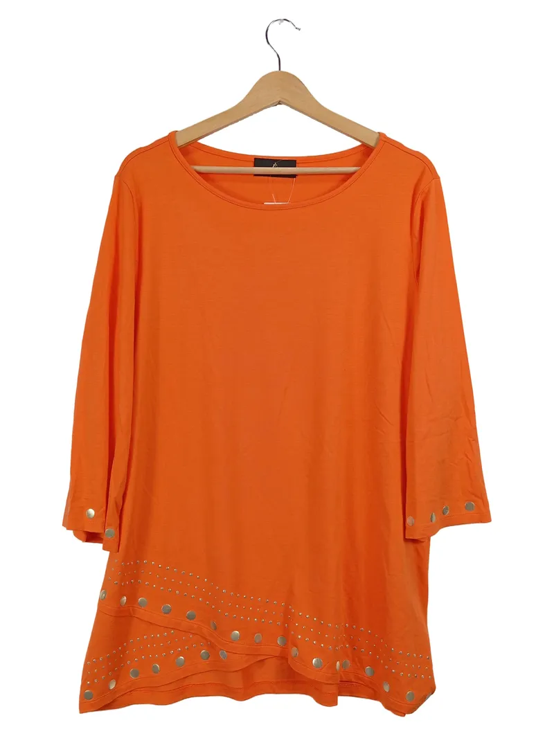 Alfredo Pauly Damen Top 3/4-Arm Elegant Orange Gr. 46 Nieten Strass 1