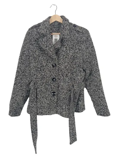 Encuentro Moda Damen Strickjacke Tweed Optik Gr. 42 Grau Meliert