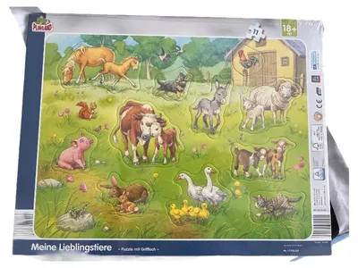 Playland Steckpuzzle Meine Lieblingstiere 11 Teile Griffloch ab 18 Monate