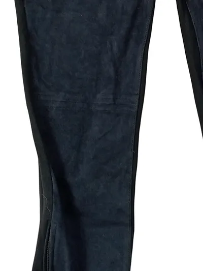 ZARA BASIC Damen Leggings Schwarz Wildlederoptik Gr. M 38 Reißverschluss