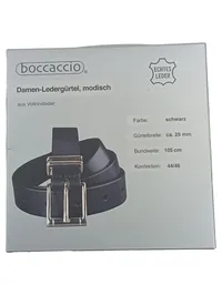 Boccaccio Damen Ledergürtel Schwarz Gr. 44/46 Echtleder 105cm Klassisch 1