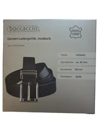 Boccaccio Damen Ledergürtel Schwarz Gr. 44/46 Echtleder 105cm Klassisch 2