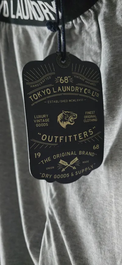 Tokyo Laundry Herren Boxshorts Schlafshorts Gr. L Grau Baumwolle