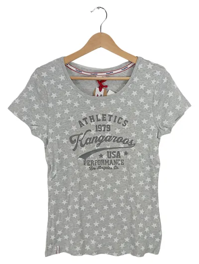 KangaROOS Damen T-Shirt Gr. 40 Grau Sterne Athletics USA Performance