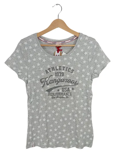 KangaROOS Damen T-Shirt Gr. 40 Grau Sterne Athletics USA Performance