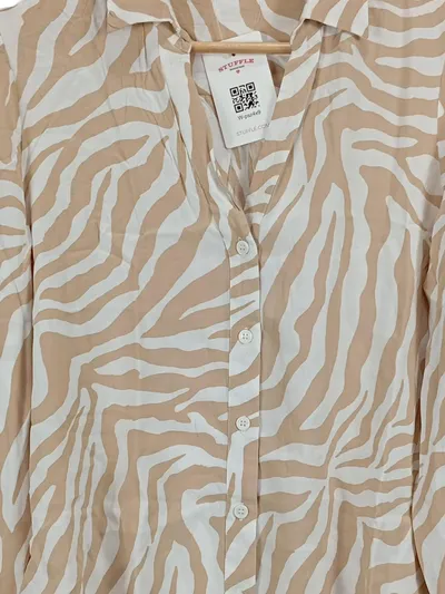 Steffen Schraut Bluse Damen Animal Print Langarm Viskose Beige Gr. 34