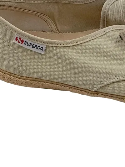 Superga Espadrilles Herren Gr. 46 Beige Leinen Schnürschuhe Canvas
