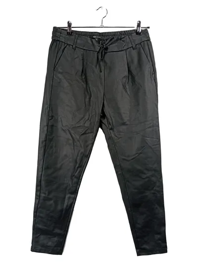 ONLY Kunstleder Jogginghose Damen Gr. L/40 Schwarz Lederoptik