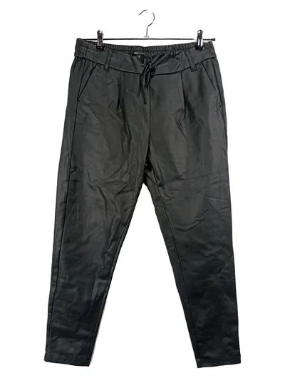 ONLY Kunstleder Jogginghose Damen Gr. L/40 Schwarz Lederoptik