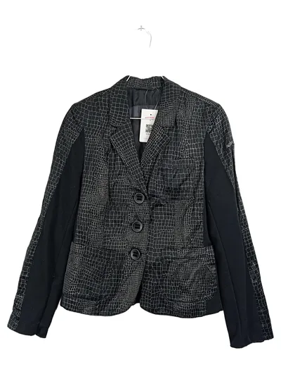 Airfield Damen Blazer Gr. 36 Krokoprint Schwarz Elegant Business