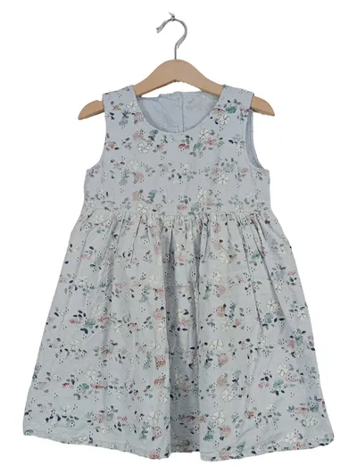 NAME IT Mädchen Sommerkleid Blumenmuster Gr. 116 Hellblau Baumwolle