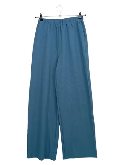 24COLOURS Damen Stoffhose Petrol Weites Bein Gr. M/38 Elastisch