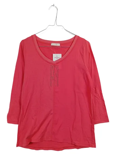 Airfield Damen Langarmshirt Gr. 38 Pink Strass 3/4-Arm Baumwolle