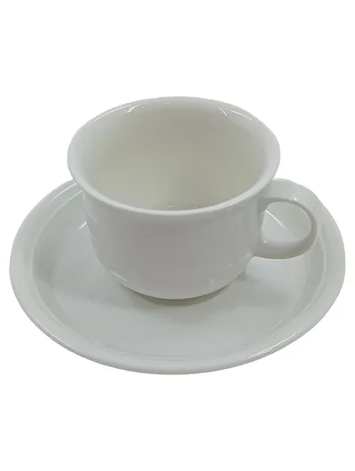 Thomas Germany Kaffeetasse mit Untertasse Weiß Porzellan Klassisch