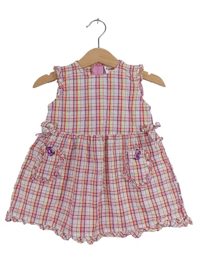 Schnizler Mädchen Sommerkleid kariert Gr. 68 Rosa Rüschen Baby