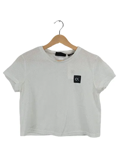 Calvin Klein Performance Damen Sport Shirt Mesh Weiß Gr. S