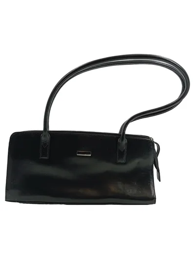 Disser Damen Henkeltasche Schwarz Leder Klassisch Handtasche Business