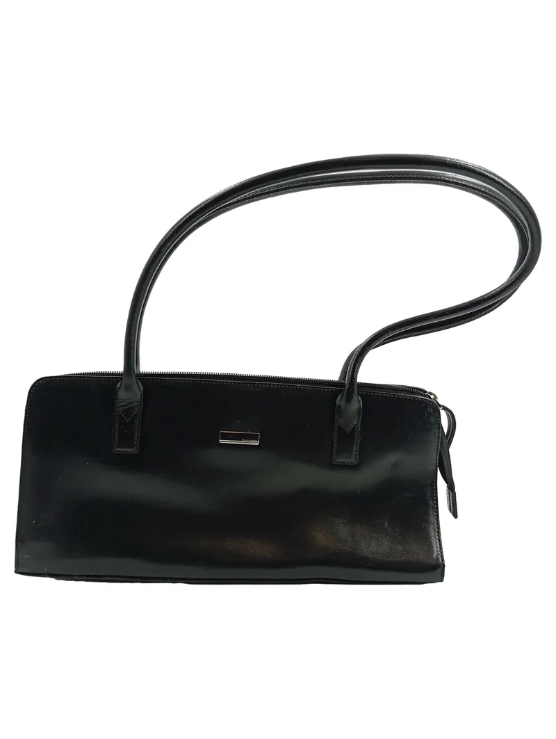 Disser Damen Henkeltasche Schwarz Leder Klassisch Handtasche Business 1