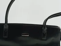 Disser Damen Henkeltasche Schwarz Leder Klassisch Handtasche Business 3