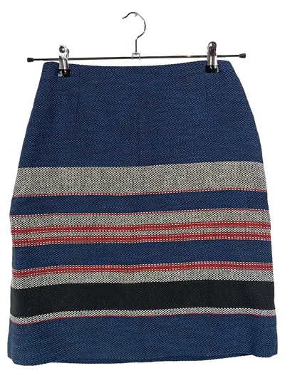 BOSS Damen Bleistiftrock Gr. 36/S Blau Gestreift Baumwolle