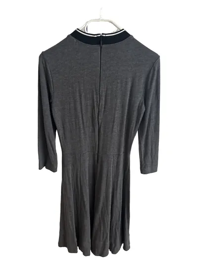 Calvin Klein Damen Kleid A-Linie Grau Gr. S 36 Langarm Casual