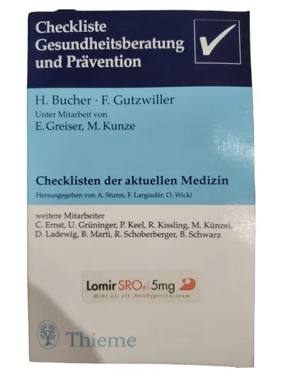 Checkliste Gesundheitsberatung und Prävention Bucher Gutzwiller Thieme
