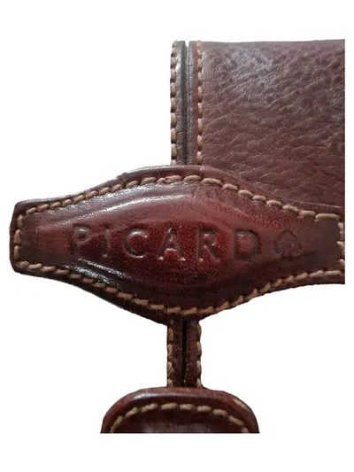 PICARD Leder Clutch Herrentasche Braun Vintage Business 22x16cm