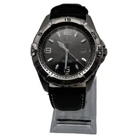 Festina Herrenuhr 16170 Sportuhr Edelstahl Schwarz Lederband 100m 1
