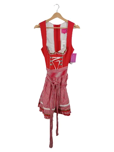 Krüger Madl Dirndl Trachtenkleid Rot Kariert Gr. 40 Damen Oktoberfest
