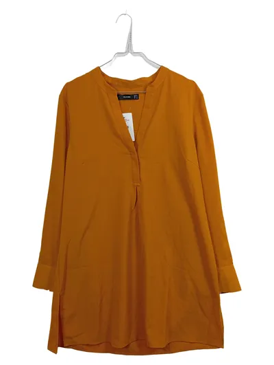 HALLHUBER Damen Bluse Langarm Elegant Business Viskose Orange Gr. 42 XL