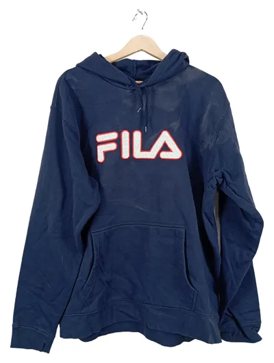 FILA Hoodie Kapuzenpullover Herren Gr. 54/XXL Blau Logo Streetwear