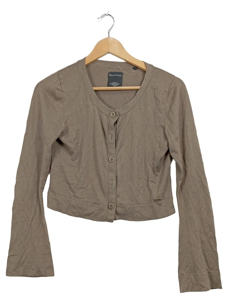 Marc O'Polo Damen Strickjacke Cardigan Gr. S Beige Baumwolle Knopfleiste 1