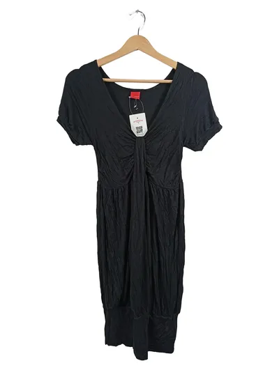 Livre Damen Freizeitkleid Gr. 36/S Schwarz V-Ausschnitt Viskose