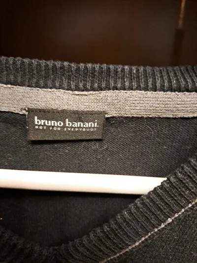 Bruno Banani Herren Pullover V-Ausschnitt Schwarz Gr. M Baumwolle