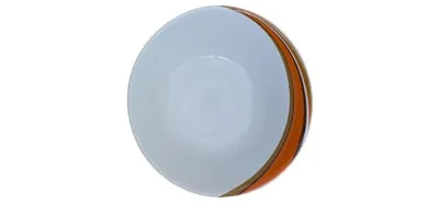 Schirnding Bavaria Suppenteller Porzellan Weiß Orange Retro 21cm
