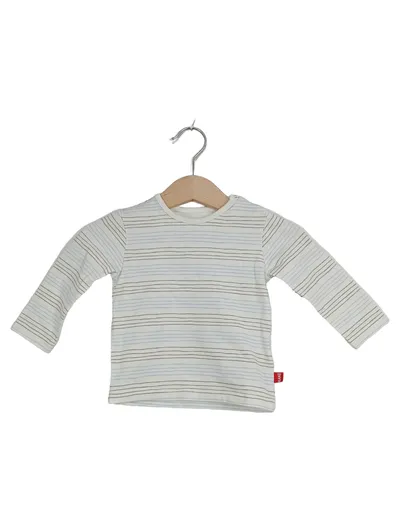 KANZ Baby Langarmshirt Gr. 62 weiß gestreift Baumwolle