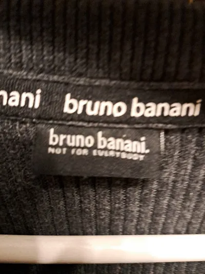 Bruno Banani Herren Pullover Rippstrick Grau Gr. L Langarm Baumwolle